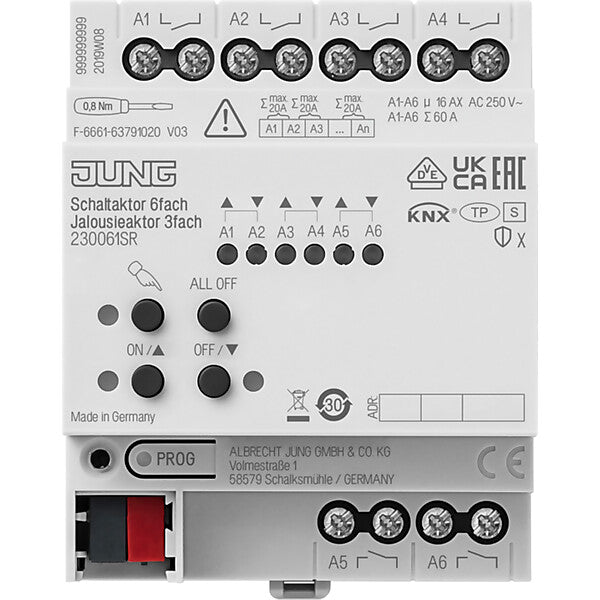 JUNG KNX-Jalousieaktor 3-fach 23006 1S R